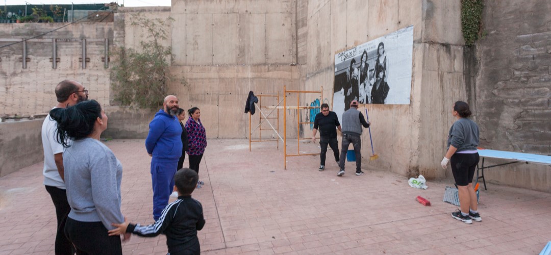 Acción de arte en espacio público en solar calle Reverenda Madre María Micaela